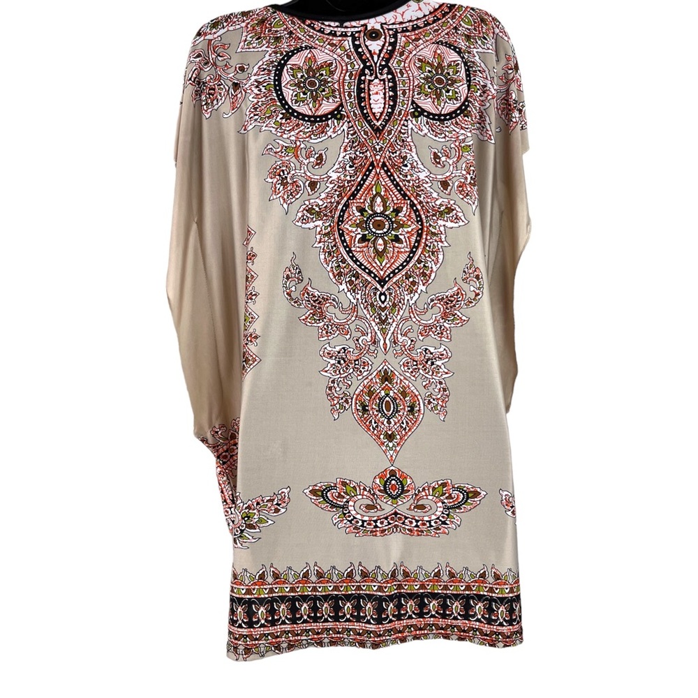 Boho Earthy Design Tan Tunic Size S/M - Picture 3 of 7